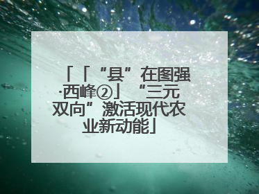 「“县”在图强·西峰②」“三元双向”激活现代农业新动能