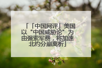 「中国网评」美国以“中国威胁论”为由强索军费，将加速北约分崩离析