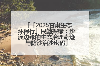 「2025甘肃生态环保行」民勤探绿：沙漠边缘的生态治理奇迹与防沙治沙密码
