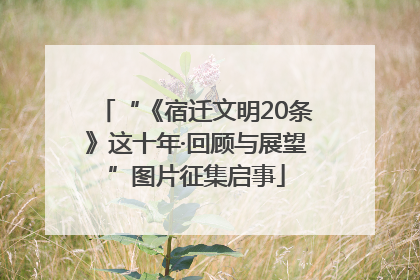 “《宿迁文明20条》这十年·回顾与展望”图片征集启事