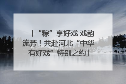 “粽”享好戏 戏韵流芳！共赴河北“中华有好戏”特别之约