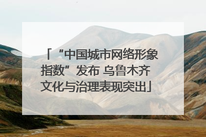 “中国城市网络形象指数”发布 乌鲁木齐文化与治理表现突出
