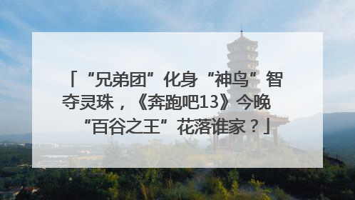 “兄弟团”化身“神鸟”智夺灵珠，《奔跑吧13》今晚“百谷之王”花落谁家？