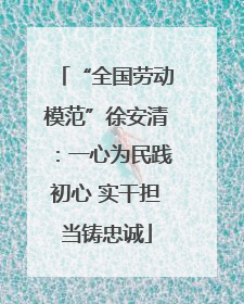 “全国劳动模范”徐安清：一心为民践初心 实干担当铸忠诚