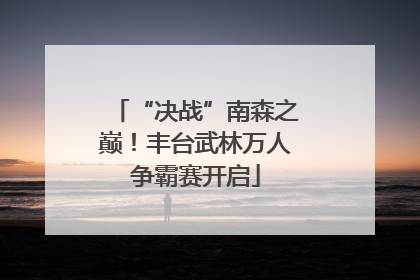 “决战”南森之巅！丰台武林万人争霸赛开启