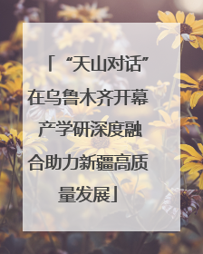 “天山对话”在乌鲁木齐开幕 产学研深度融合助力新疆高质量发展