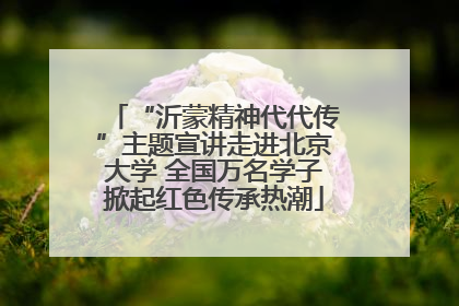 “沂蒙精神代代传”主题宣讲走进北京大学 全国万名学子掀起红色传承热潮