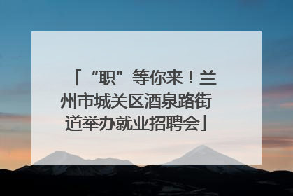“职”等你来！兰州市城关区酒泉路街道举办就业招聘会
