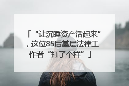 “让沉睡资产活起来”，这位85后基层法律工作者“打了个样”