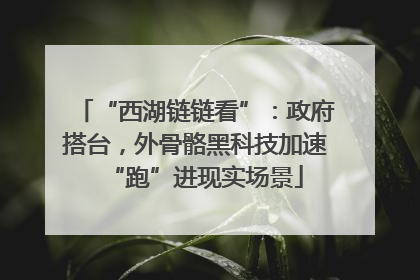 “西湖链链看”：政府搭台，外骨骼黑科技加速“跑”进现实场景
