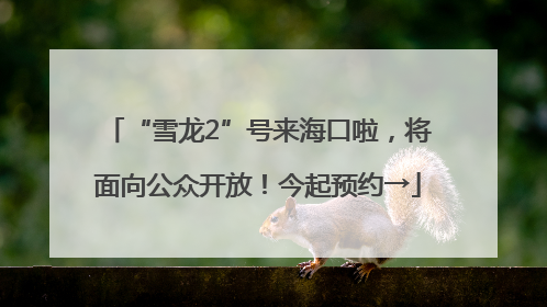 “雪龙2”号来海口啦，将面向公众开放！今起预约→