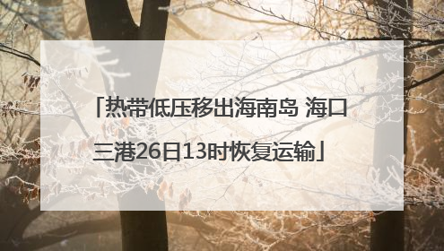 热带低压移出海南岛 海口三港26日13时恢复运输