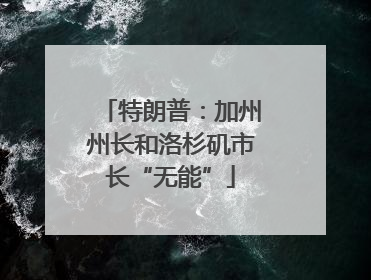 特朗普：加州州长和洛杉矶市长“无能”