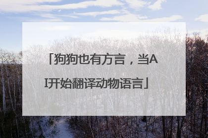 狗狗也有方言，当AI开始翻译动物语言
