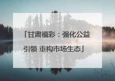 甘肃福彩：强化公益引领 重构市场生态