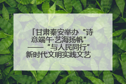 甘肃秦安举办“诗意端午·艺海扬帆”——“与人民同行”新时代文明实践文艺志愿服务活动