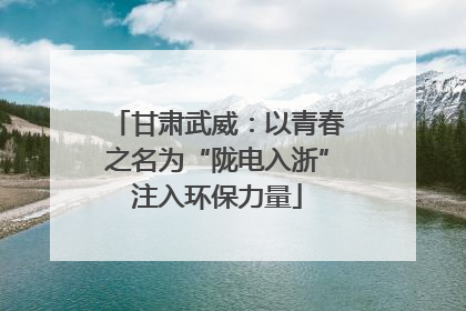 甘肃武威：以青春之名为“陇电入浙”注入环保力量