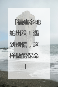 福建多地蛇出没！遇到别慌，这样做能保命