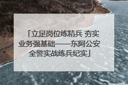 立足岗位练精兵 夯实业务强基础——东阿公安全警实战练兵纪实