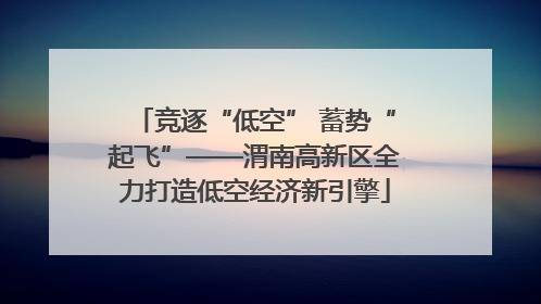 竞逐“低空” 蓄势“起飞”——渭南高新区全力打造低空经济新引擎