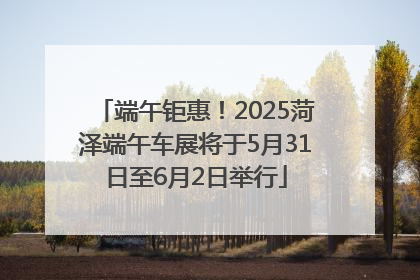 端午钜惠！2025菏泽端午车展将于5月31日至6月2日举行
