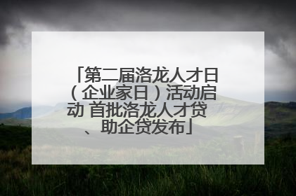 第二届洛龙人才日（企业家日）活动启动 首批洛龙人才贷、助企贷发布