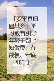 罗平县旧屋基乡：学习教育引导年轻干部“知敬畏、存戒惧、守底线”