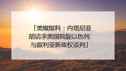 美媒爆料：内塔尼亚胡请求美国斡旋以色列与叙利亚新政权谈判