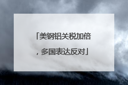 美钢铝关税加倍，多国表达反对