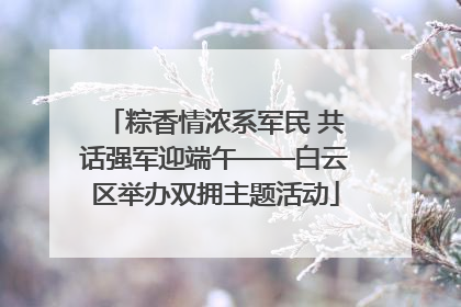 粽香情浓系军民 共话强军迎端午——白云区举办双拥主题活动
