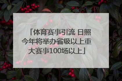 体育赛事引流 日照今年将举办省级以上重大赛事100场以上