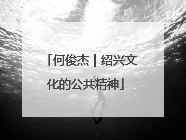 何俊杰｜绍兴文化的公共精神