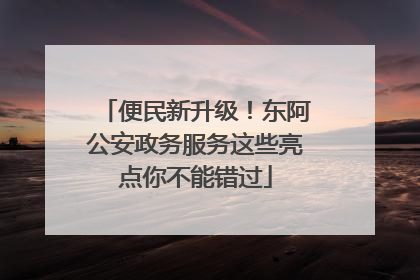 便民新升级！东阿公安政务服务这些亮点你不能错过