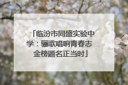 临汾市同盛实验中学：骊歌唱响青春志 金榜题名正当时