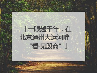一眼越千年：在北京通州大运河畔“看·见殷商”