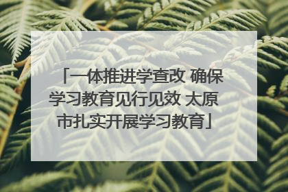 一体推进学查改 确保学习教育见行见效 太原市扎实开展学习教育