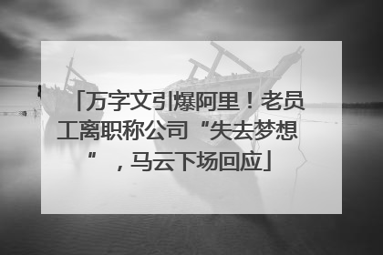 万字文引爆阿里！老员工离职称公司“失去梦想”，马云下场回应
