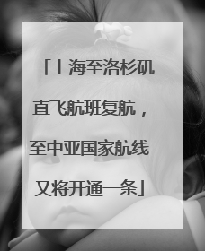 上海至洛杉矶直飞航班复航，至中亚国家航线又将开通一条