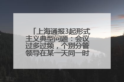 上海通报3起形式主义典型问题：会议过多过频，个别分管领导在某一天同一时段需参加3个会议