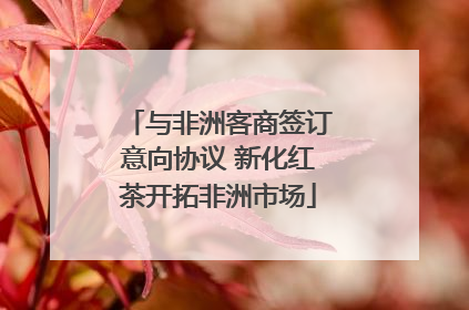 与非洲客商签订意向协议 新化红茶开拓非洲市场