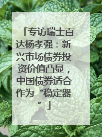 专访瑞士百达杨孝强：新兴市场债券投资价值凸显，中国债券适合作为“稳定器”