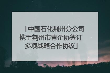 中国石化荆州分公司携手荆州市青企协签订多项战略合作协议