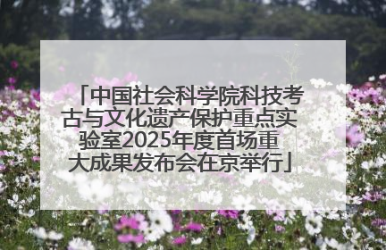 中国社会科学院科技考古与文化遗产保护重点实验室2025年度首场重大成果发布会在京举行