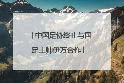 中国足协终止与国足主帅伊万合作