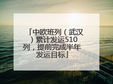 中欧班列（武汉）累计发运510列，提前完成半年发运目标