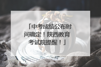 中考成绩公布时间确定！陕西教育考试院提醒！