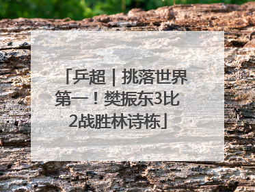 乒超｜挑落世界第一！樊振东3比2战胜林诗栋