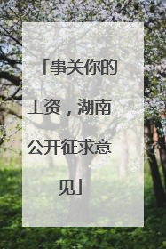 事关你的工资，湖南公开征求意见