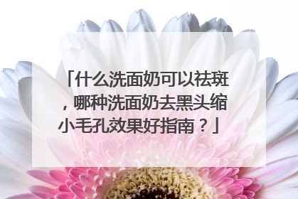 什么洗面奶可以祛斑，哪种洗面奶去黑头缩小毛孔效果好指南？