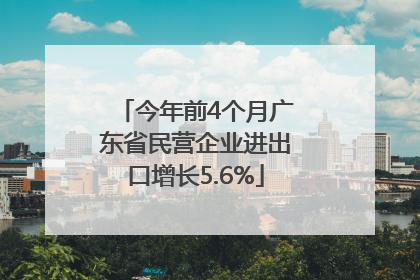 今年前4个月广东省民营企业进出口增长5.6%